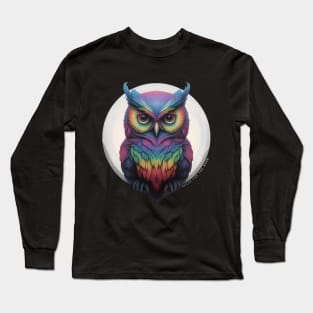 Awesome Rainbow Night Owl design Long Sleeve T-Shirt